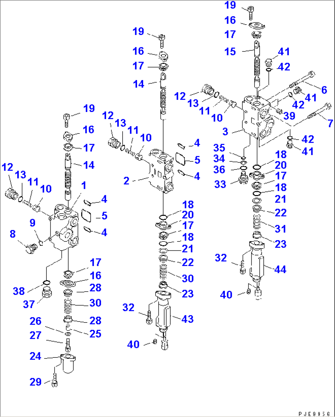 CONTROL VALVE (3-SPOOL) (1/2) (WITH E.C.S.S.)(#54001-54103)