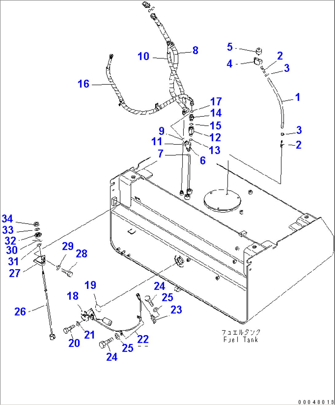 FUEL TANK (FUEL PIPING AND REMOTE DRAIN)(#55001-)