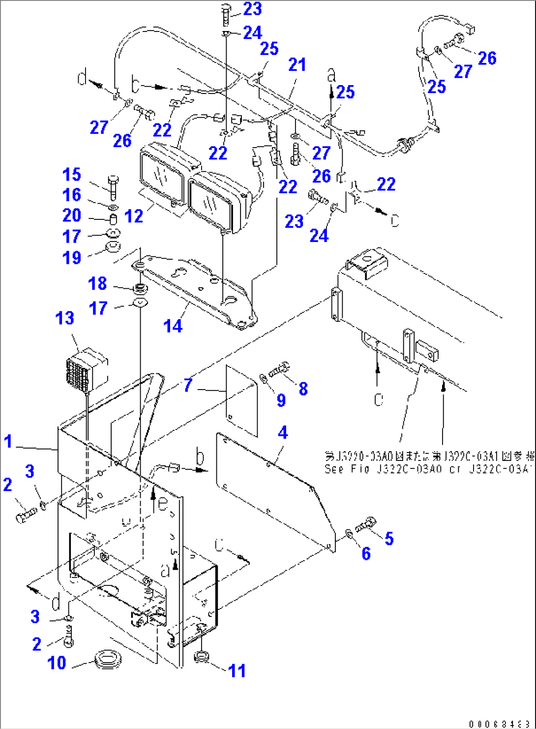 FRONT LAMP (R.H.) (FOR FOG LAMP)(#7001-)