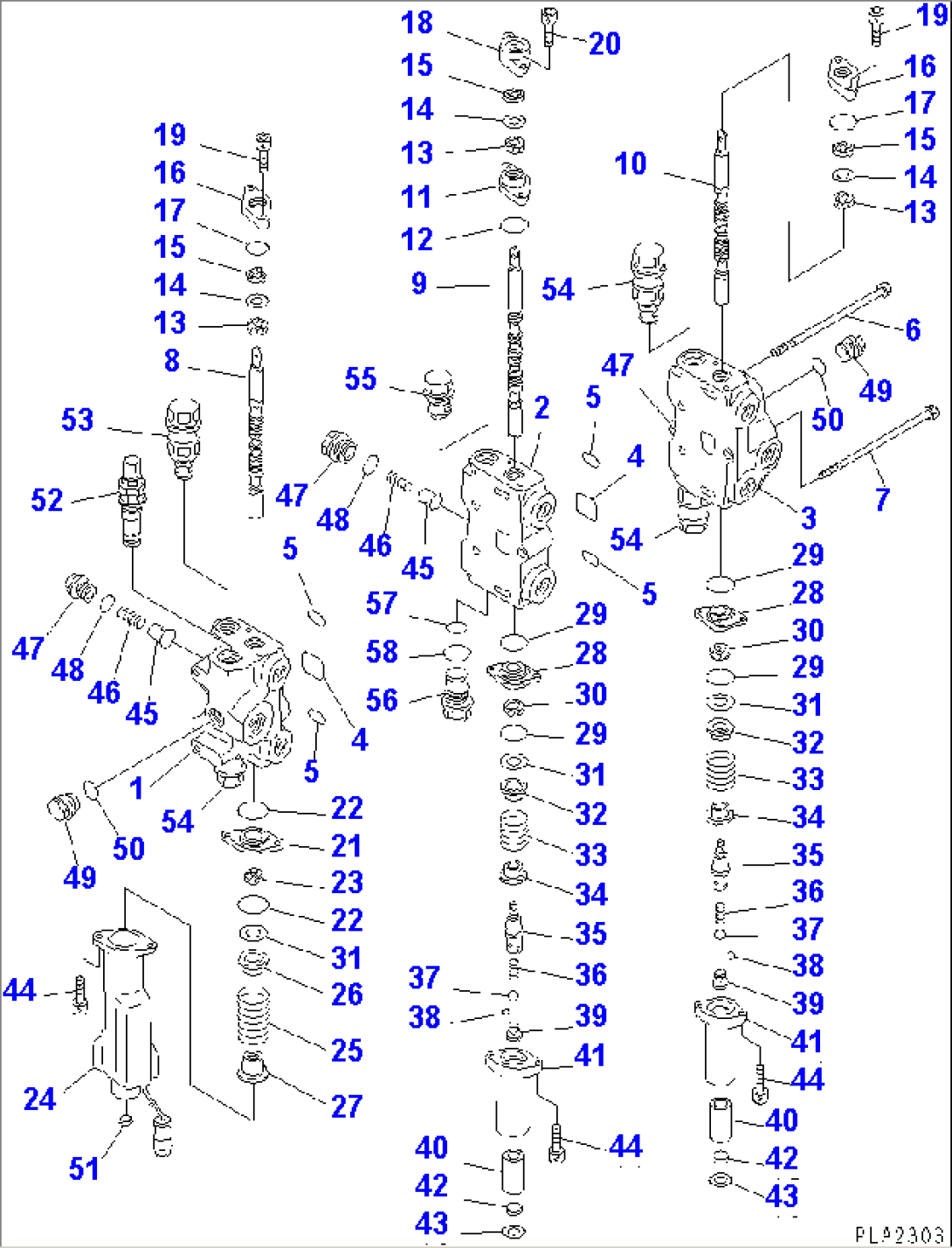 CONTROL VALVE (3-SPOOL) (1/2) (FOR BUCKET POSITIONER)