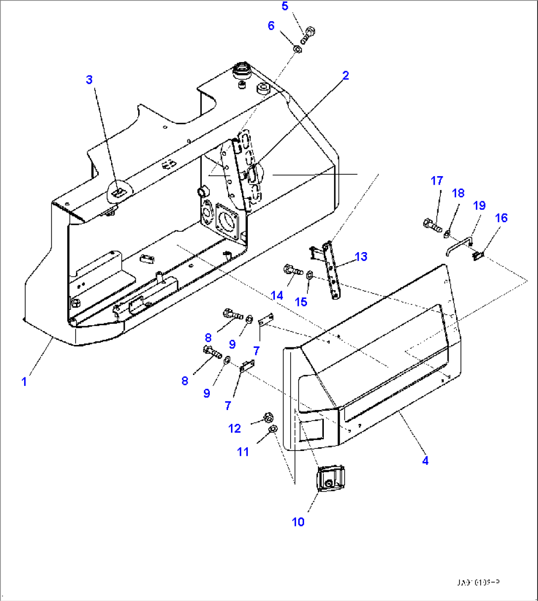 Hydraulic Tank, Tank and Cover (#80001-)