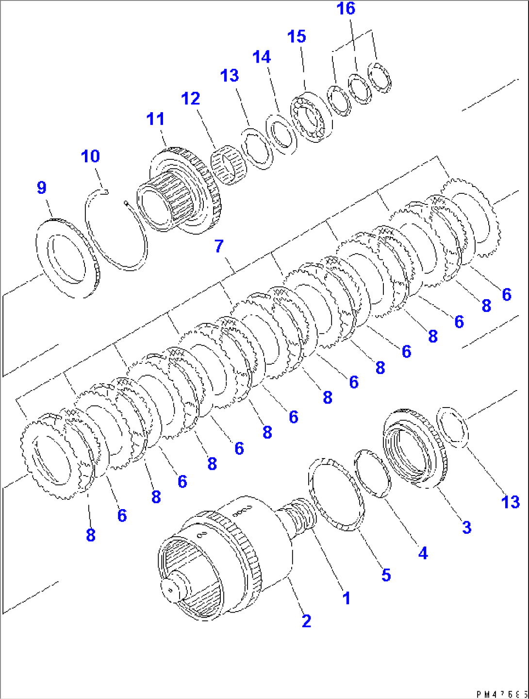 TRANSMISSION (REVERSE CLUTCH)(#60001-)