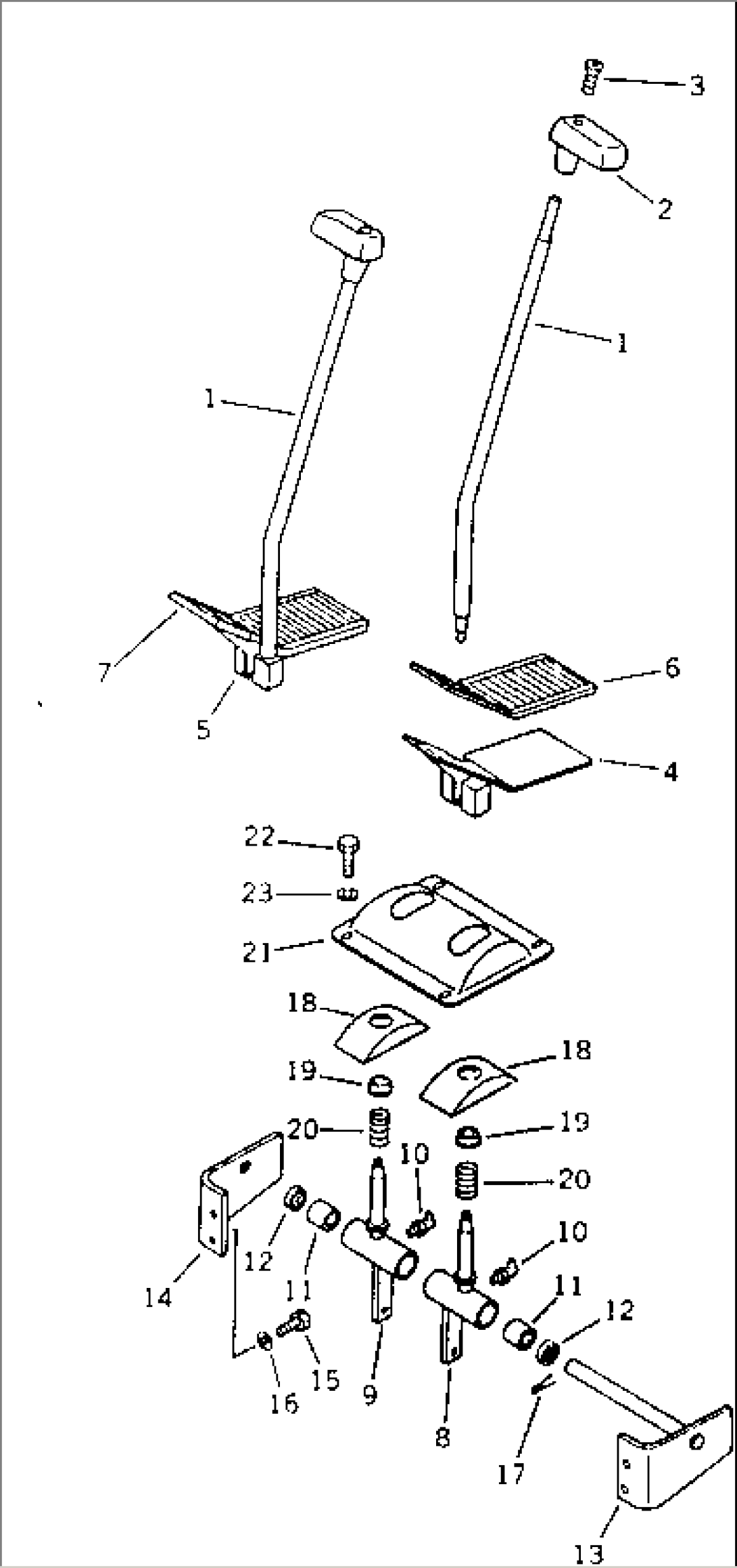 TRAVEL CONTROL LEVER AND PEDAL (FOR LONG LEVER CONTROL)(#18001-18354)