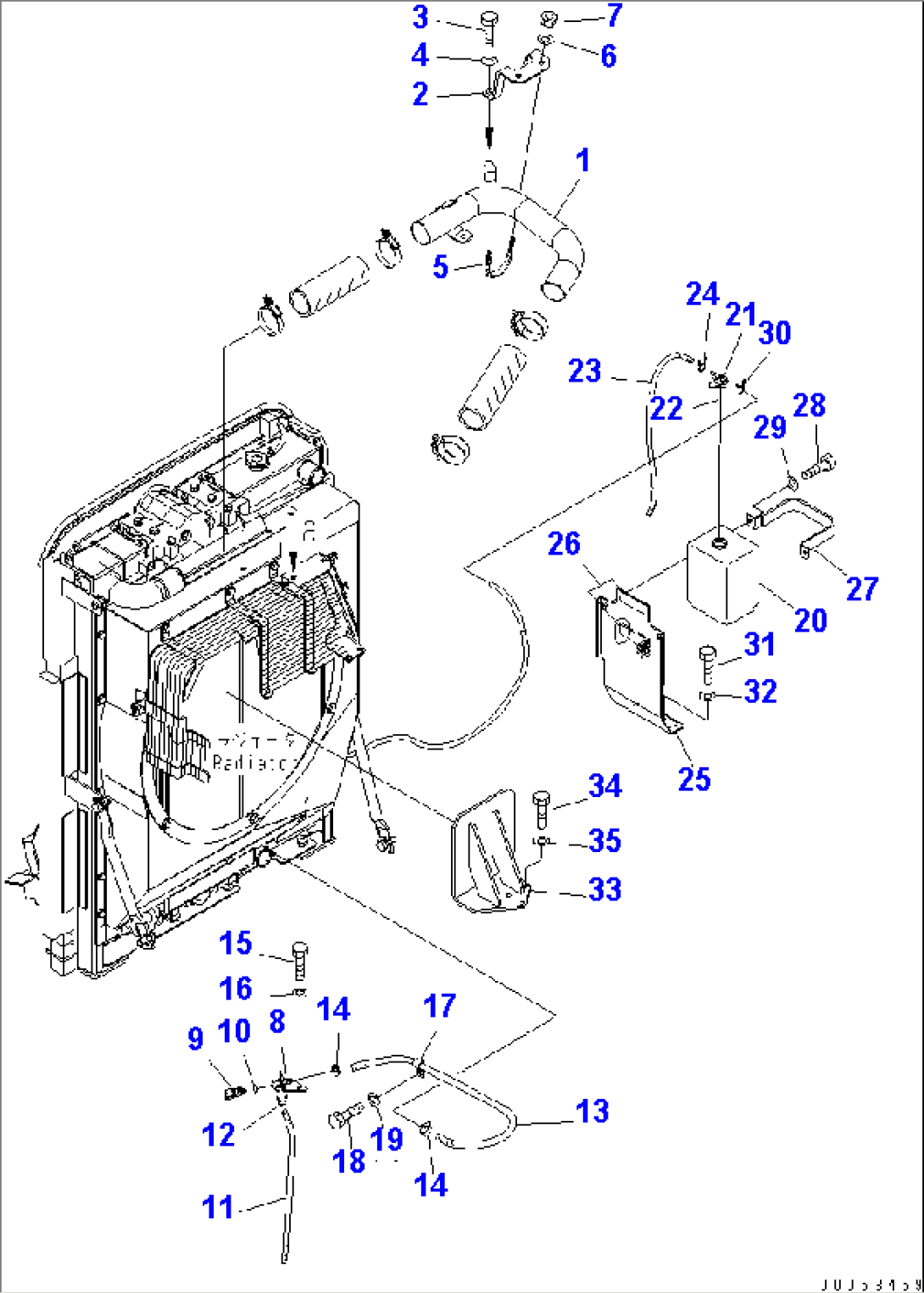 COOLING SYSTEM (AFTER COOLER PIPING AND SUB TANK)(#2001-)