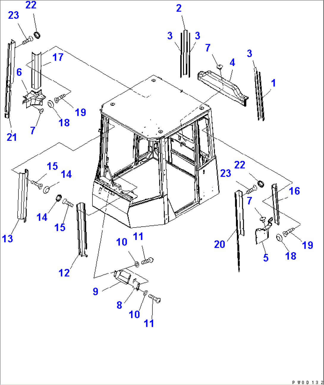 ROPS CAB (INSIDE COVER) (WITH HEAT GLASS OF REAR SIDE)