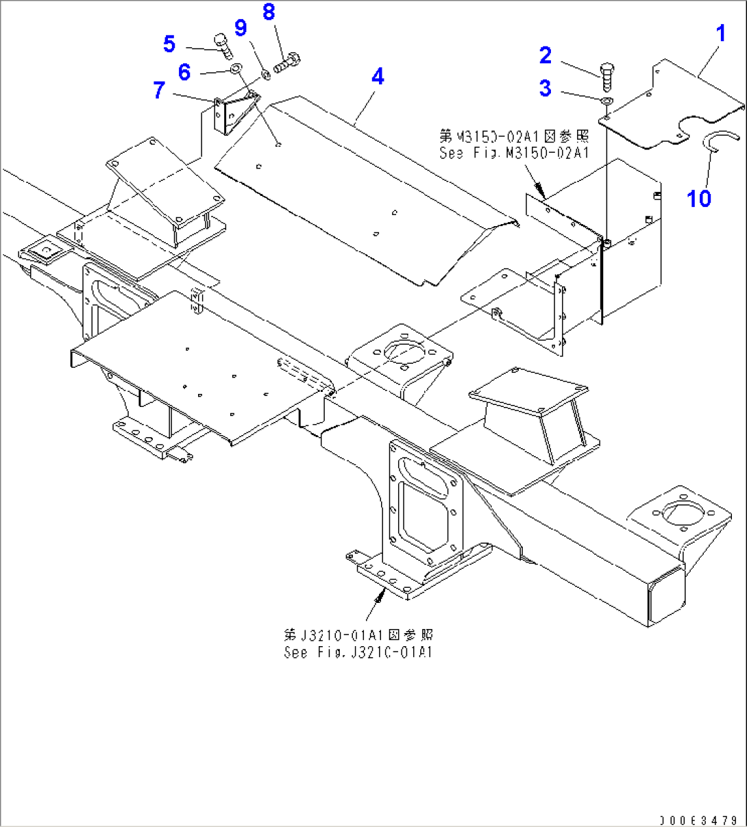 REAR SUPPORT (LOW NOISE SPEC. OR WITH MUFFLER) (HEATER COVER)(#3001-)