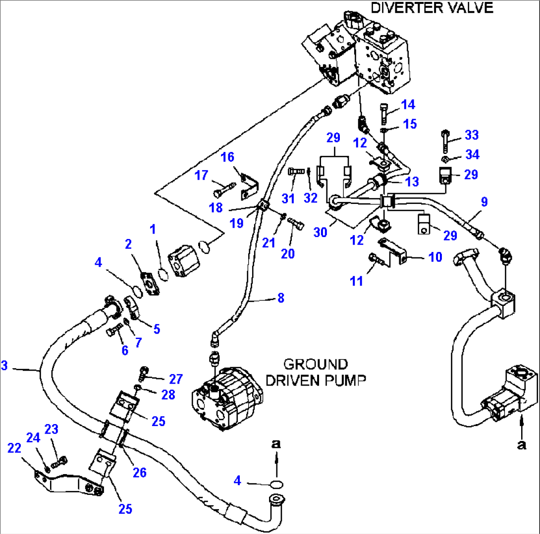 F4300-07A0 EMERGENCY STEERING LINE GROUND DRIVEN PUMP LINE (1/2)