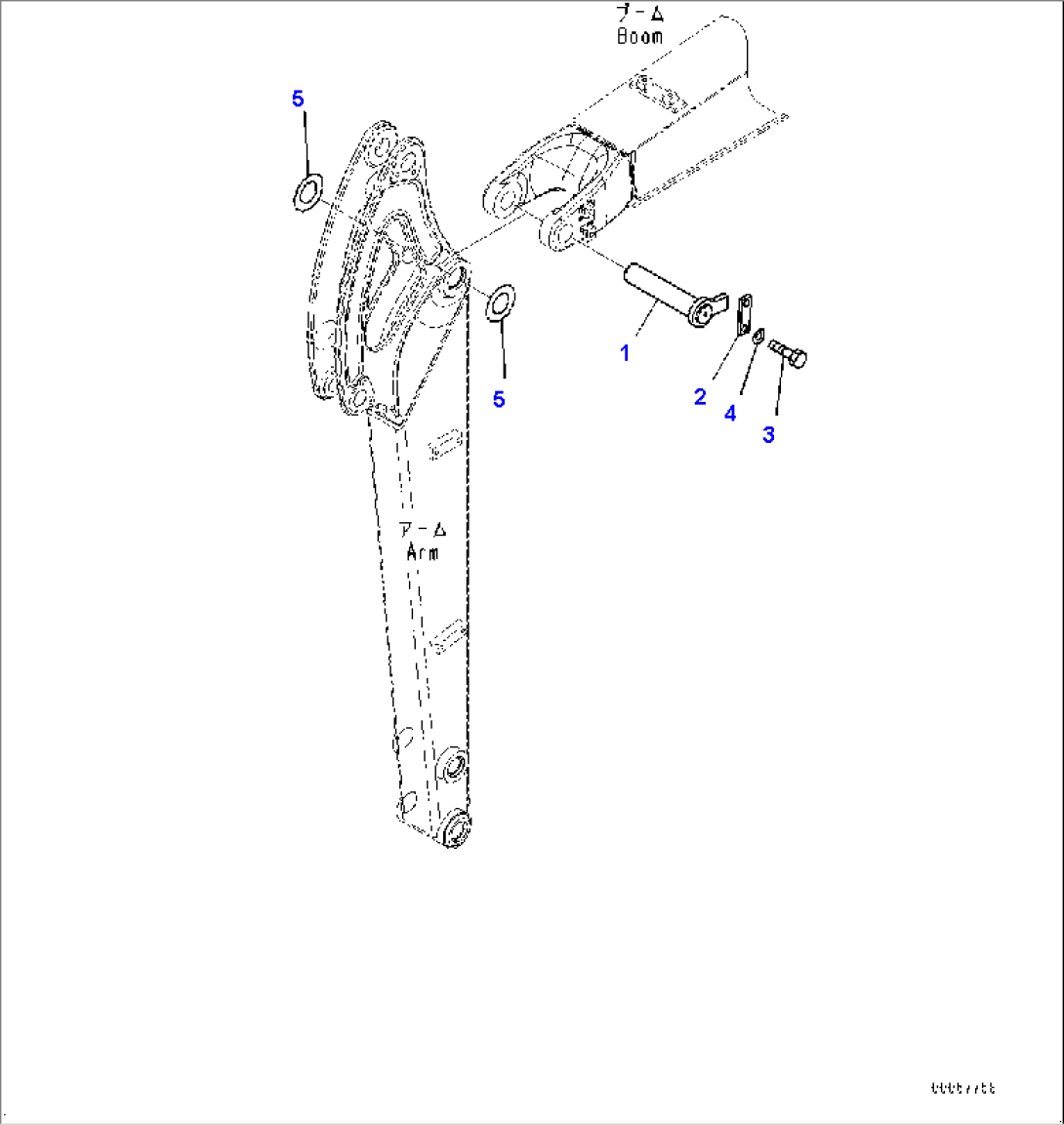 Boom Unit, Pin, Boom Cylinder and Arm (#20509-)