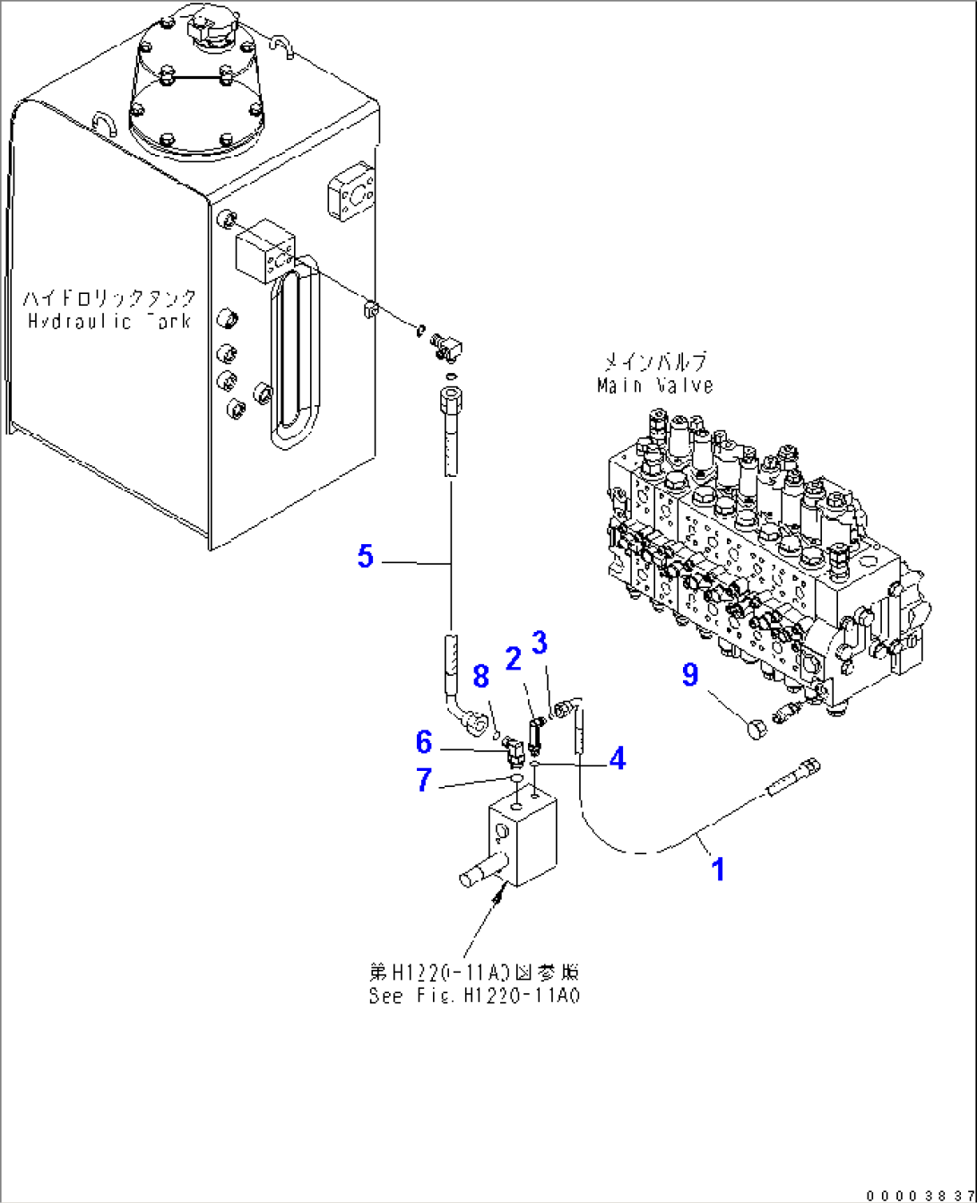 ANTI DRIFT PREVENTIVE PIPING (FOR ARM) (FOR 1-PIECE BOOM) (KA SPEC.)