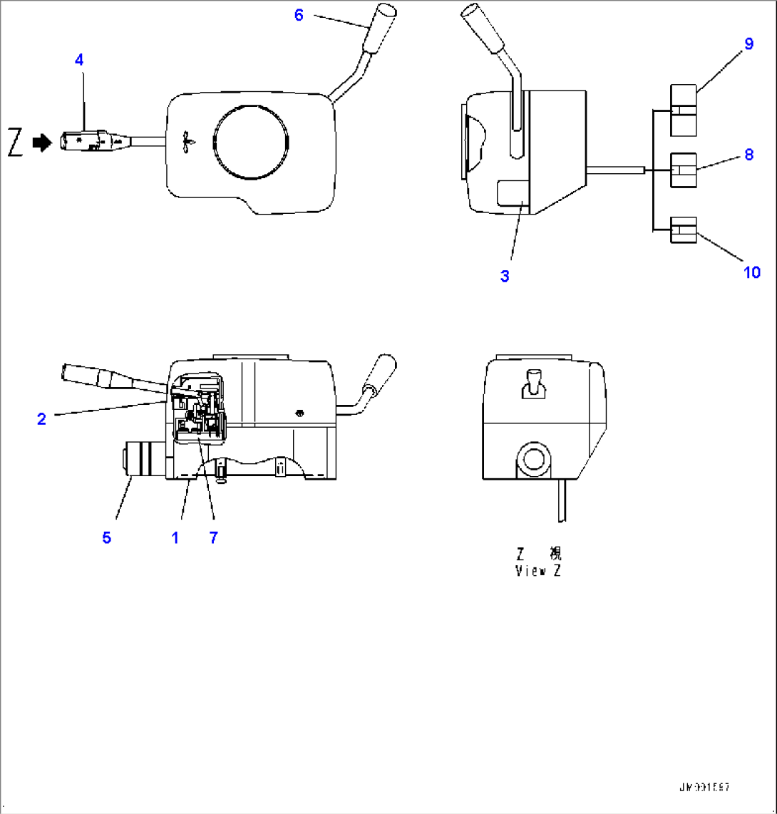 Cab, Column Switch (#10001-)