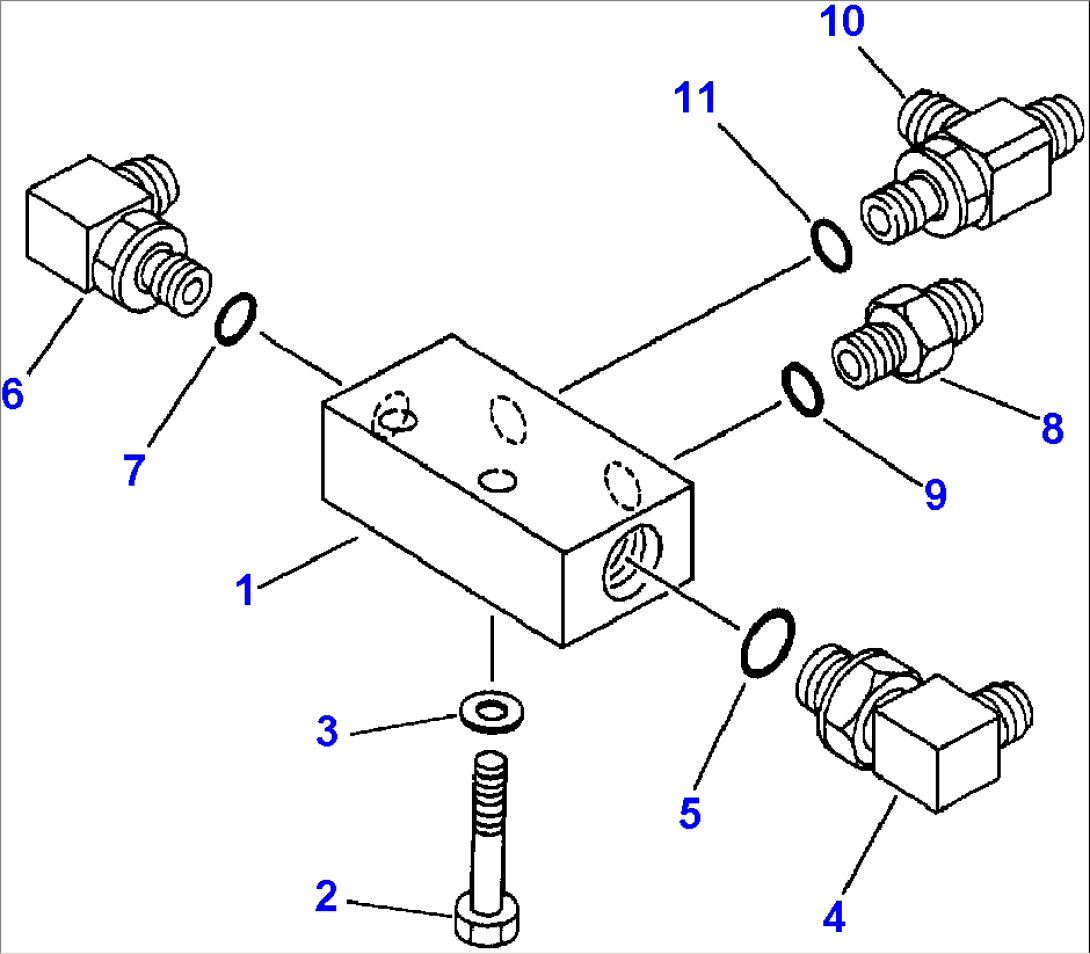 FIG NO. K1520-0303 PPC WORK LINE (PPC WORK LINE BLOCK) (FOR ADDITIONAL PIPING 1 ACTUATOR)