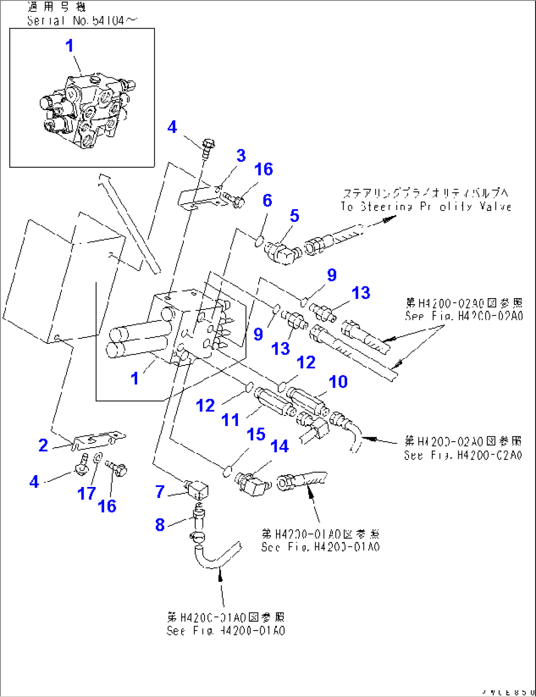 HYDRAULIC MAIN VALVE (2-SPOOL VALVE AND PIPING)