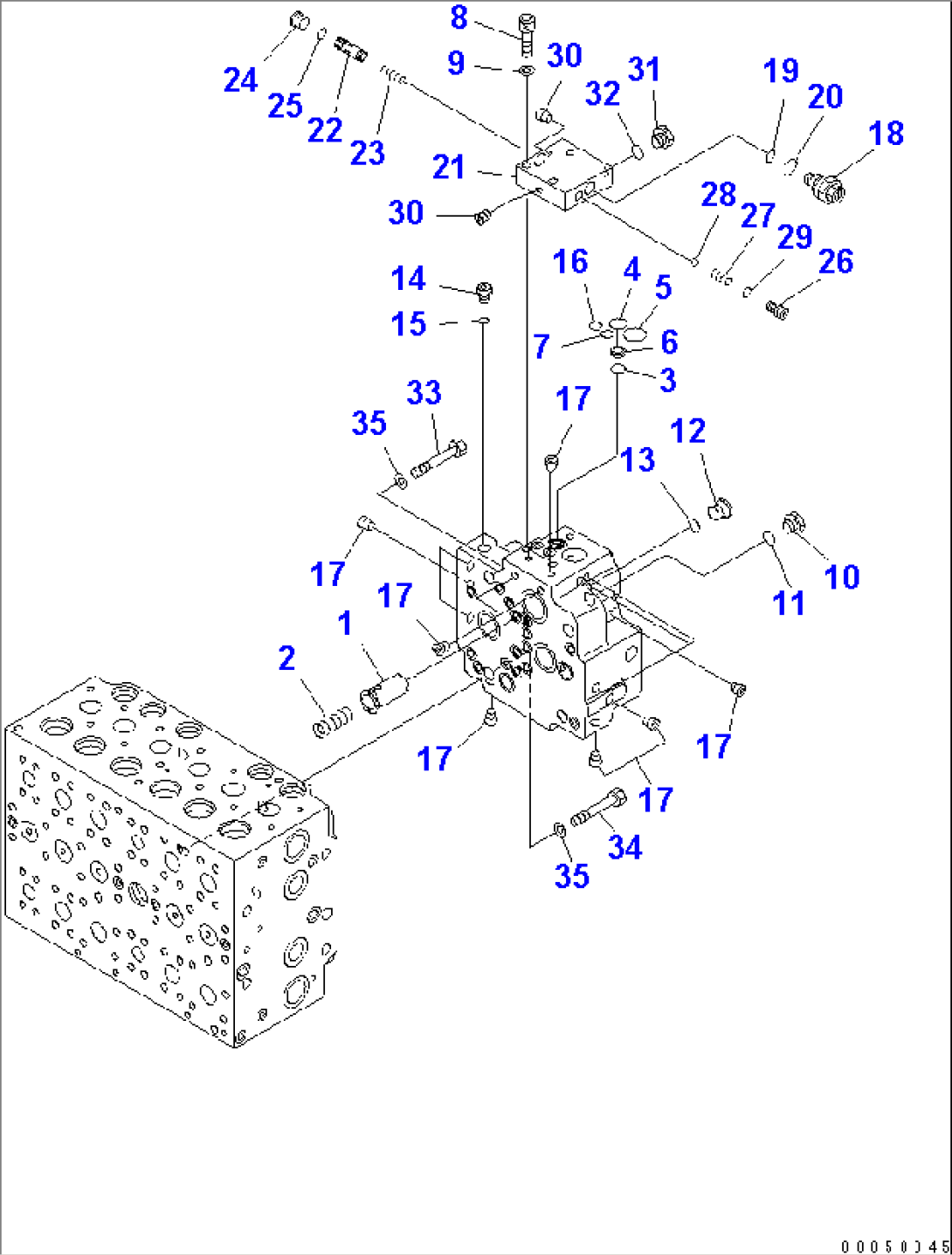 CONTROL VALVE (1-ACTUATOR) (14/23) (FOR LOADER) (-40ßC SPEC.)(#50473-)
