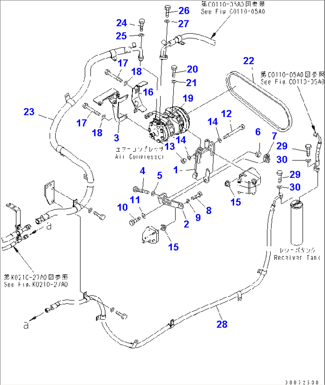 AIR CONDITIONER (MOUNTING AND PIPING)(#70001-)