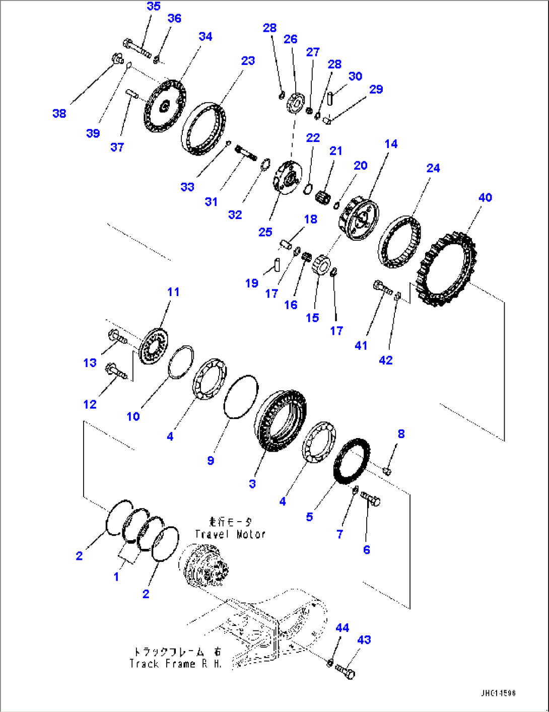 Track Frame, Final Drive R.H. (#65227-)