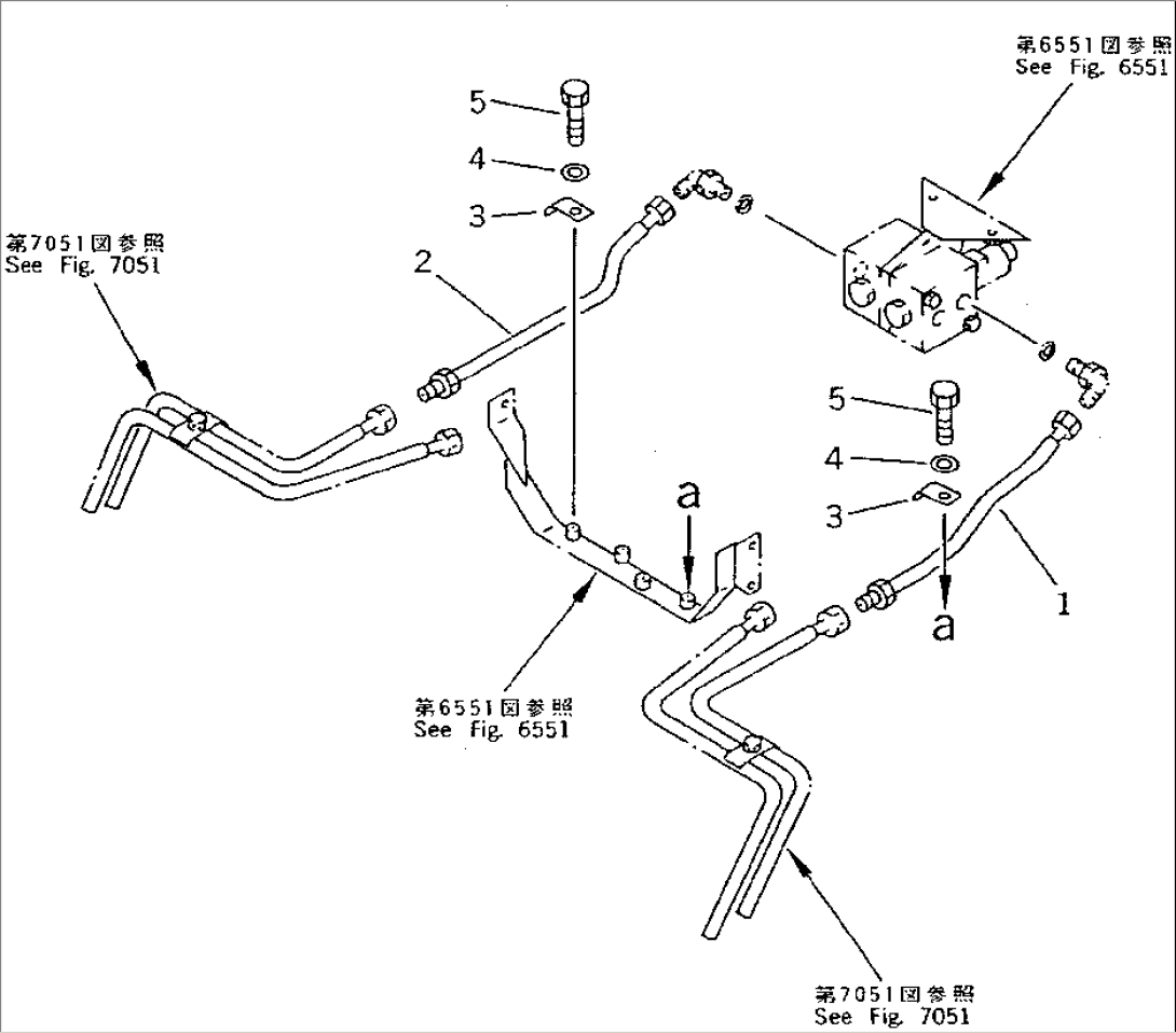 HYDRAULIC PIPING (ANGLE CYLINDER LINE) (CHASSIS SIDE) (FOR SINGLE LEVER)