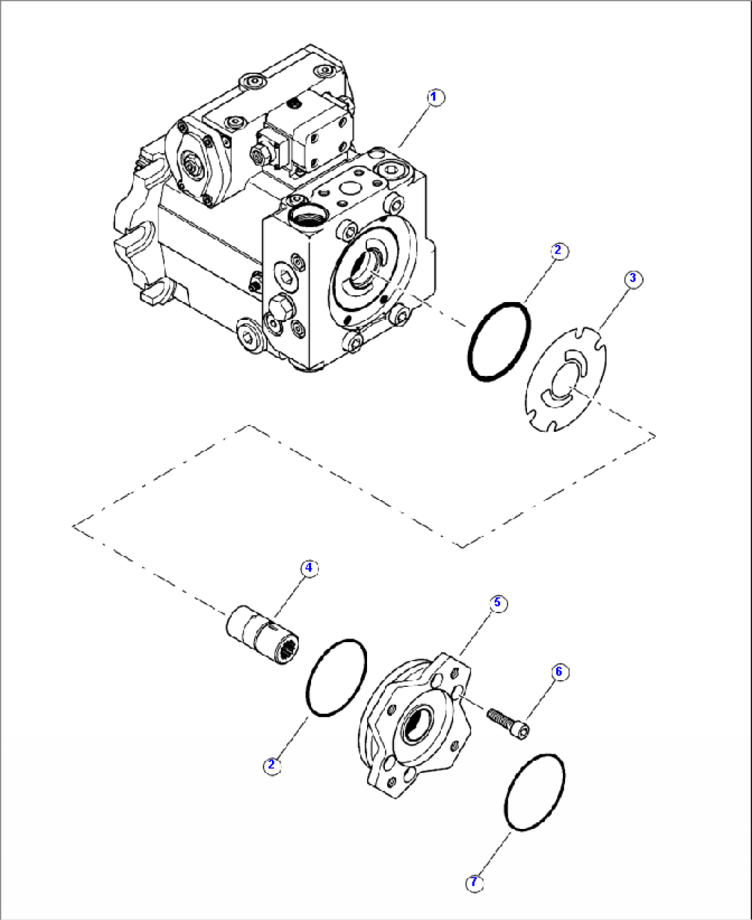 H0246-01A0 R.H. TRACK DRIVE PUMP THRU DRIVE HOUSING