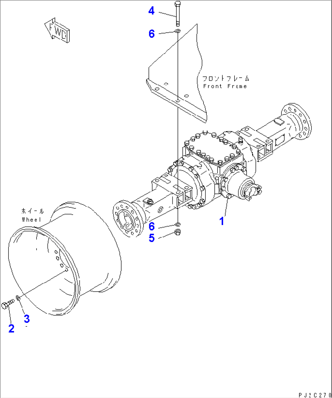 FRONT AXLE (MOUNTING PARTS)