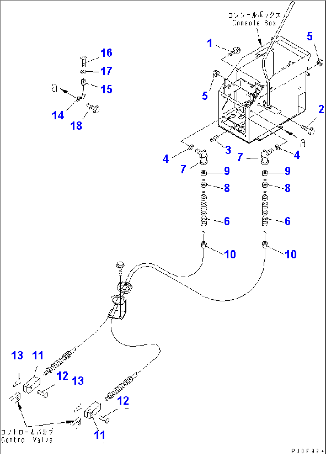LOADER CONTROL (LEVER MOUNTING PARTS AND CABLE)(#11123-)