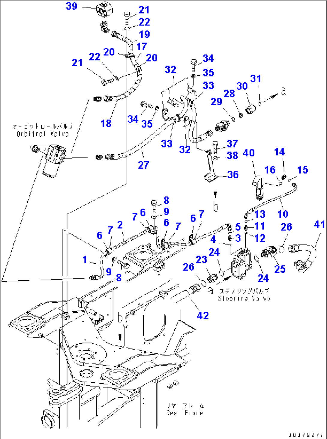 STEERING VALVE PIPING (PRIORITY VALVE TO STEERING VALVE) (FOR AUXILIARY STEERING)