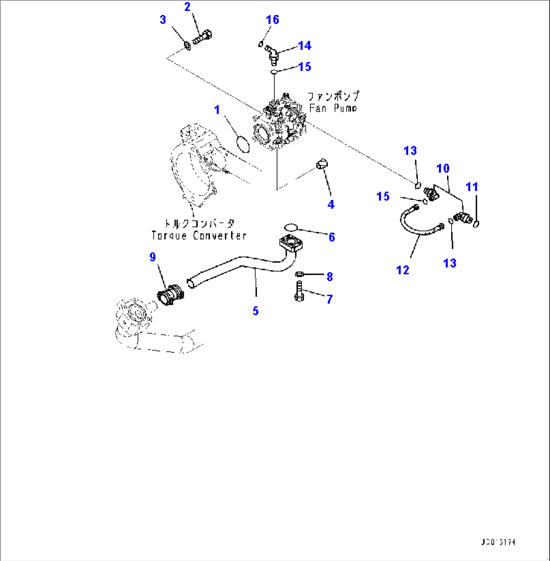 Power Train Hydraulic Piping, HSS Motor (3/3) (#1006-)