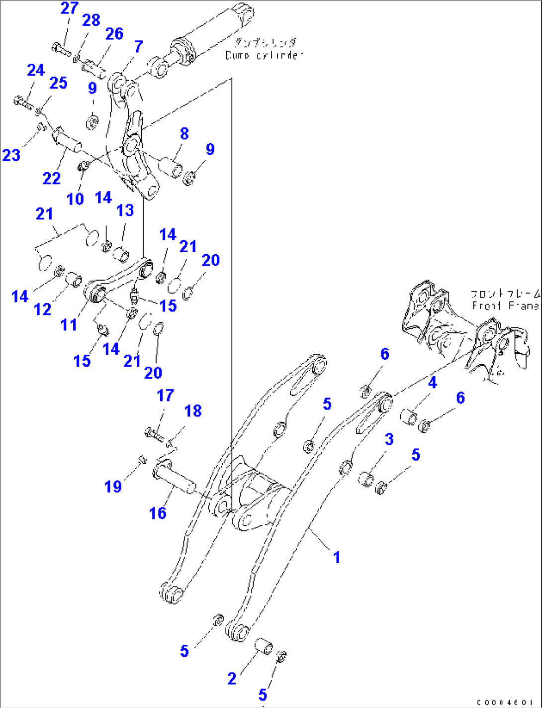 LIFT ARM AND BELLCRANK (WITH ACTIVE WORKING)(#54001-)