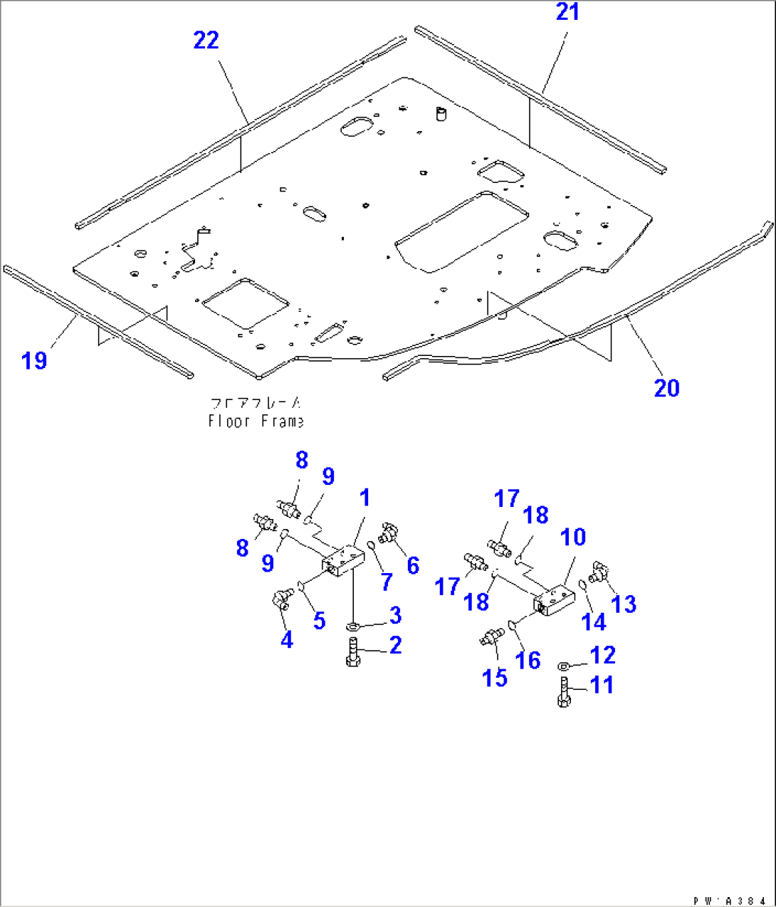 FLOOR FRAME (P¤T BLOCK AND SEAL)(#20001-)