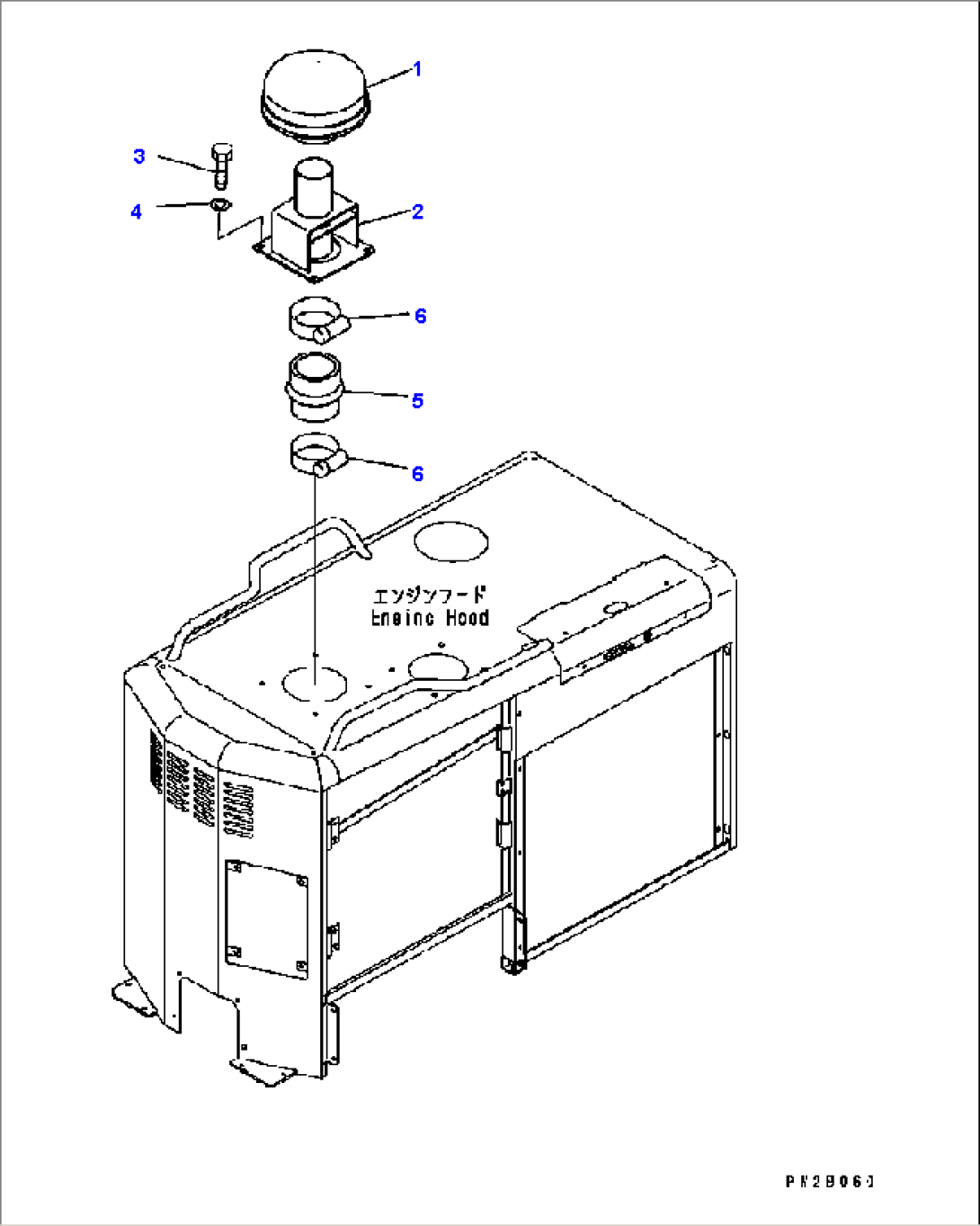 AIR INTAKE (RAIN CAP) (WITH INTAKE EXTENSION) (#B15001-B15120)