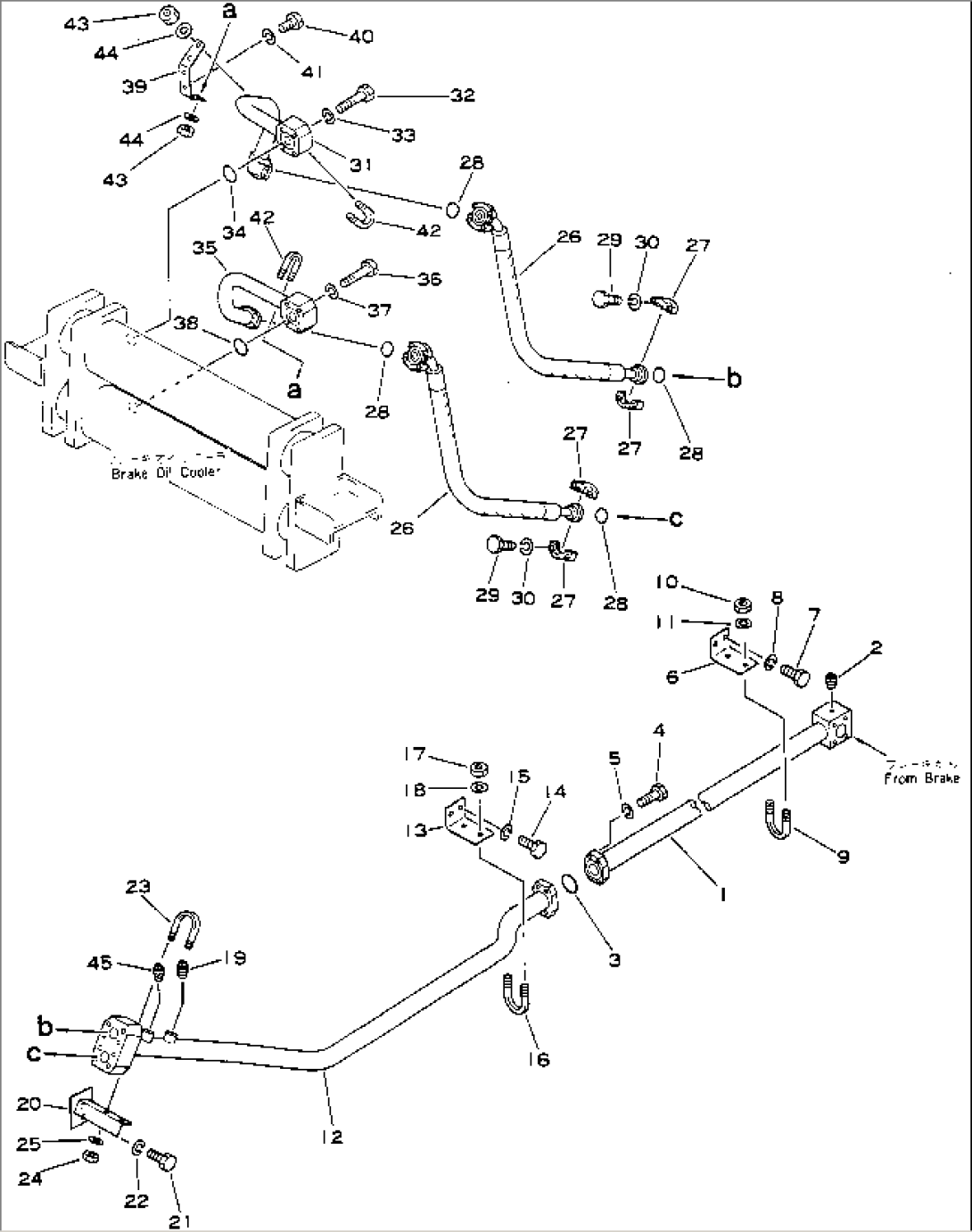 BLOCK TO BRAKE OIL COOLER PIPING