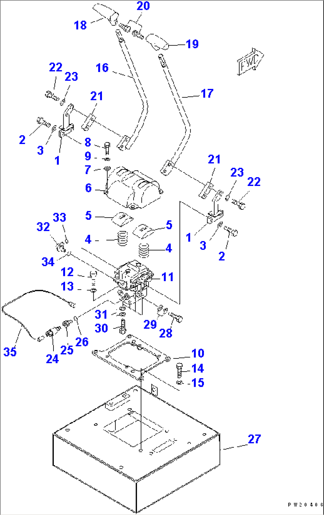 TRAVEL AND MIXER CONTROL LEVER (1/4)