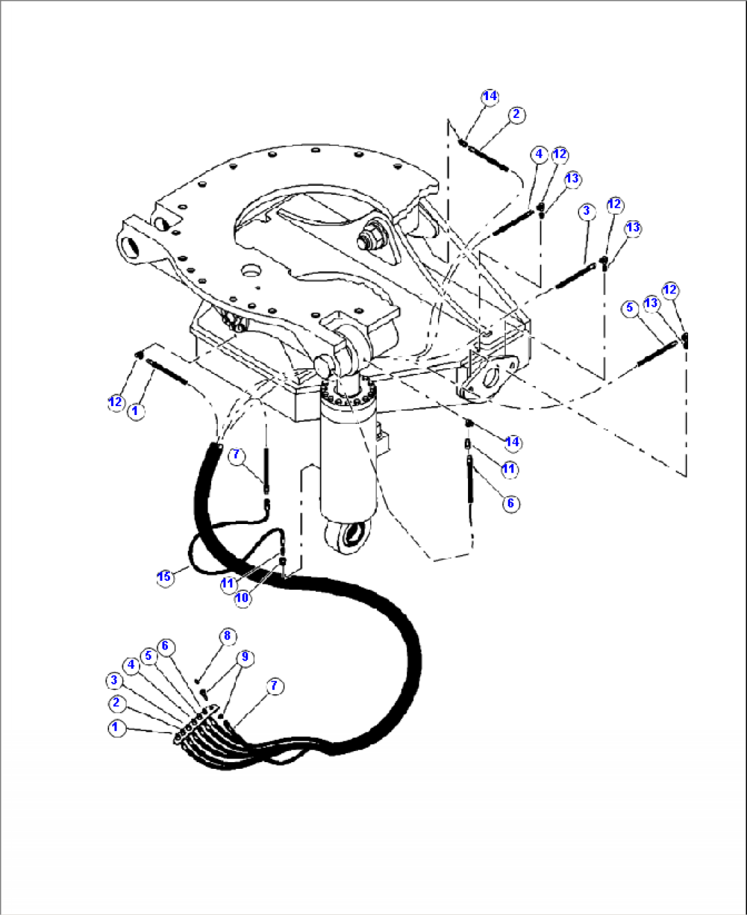 R4145-01A0 R.H. CAB LEVELING GREASE LINES