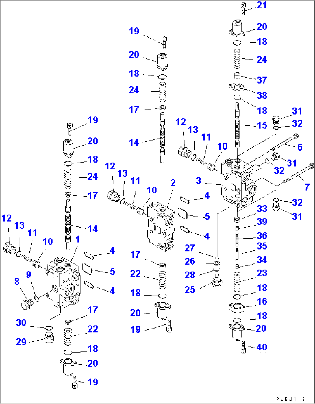 WORK EQUIPMENT VALVE (3-SPOOL) (1/2)