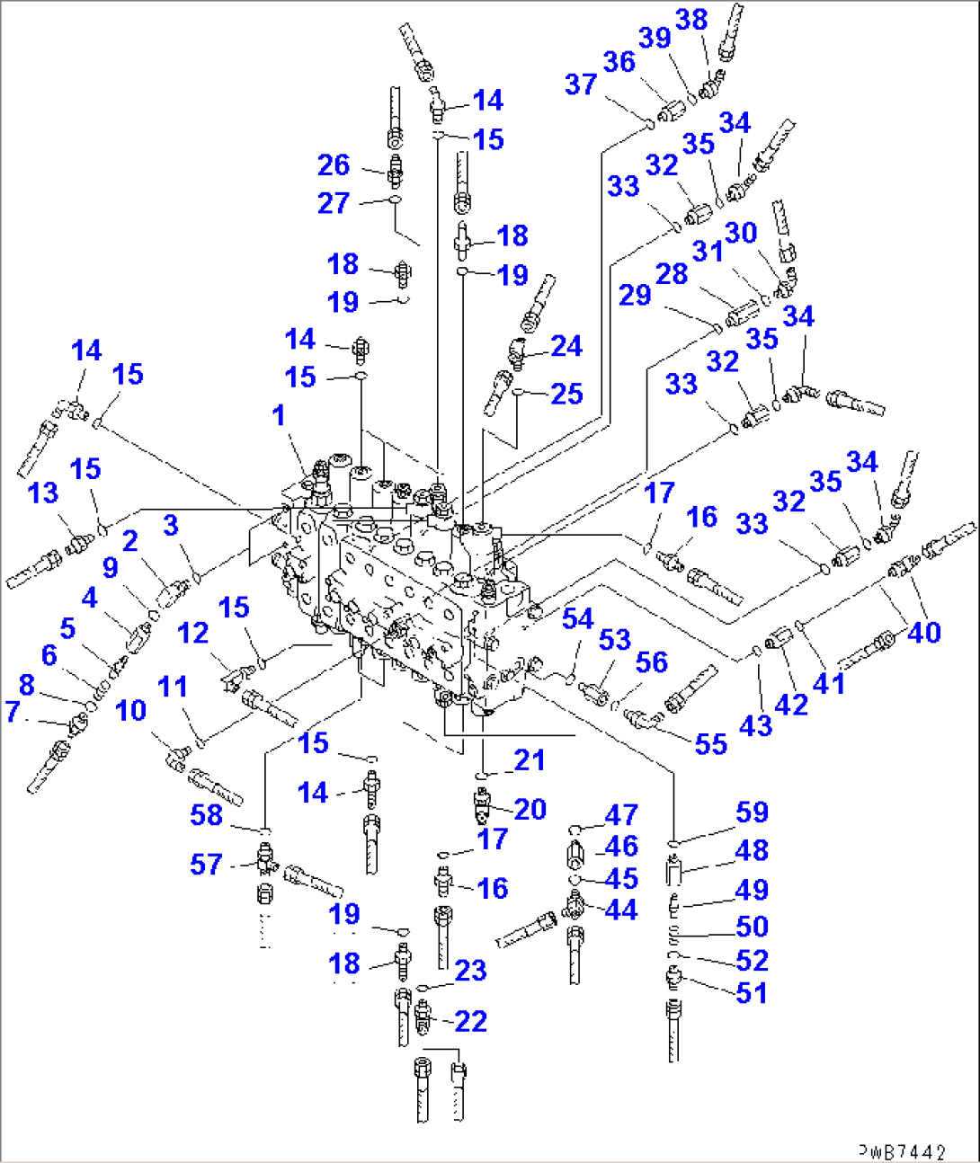 MAIN VALVE (CONNECTING PARTS) (1 ACTUATOR)(#12001-)