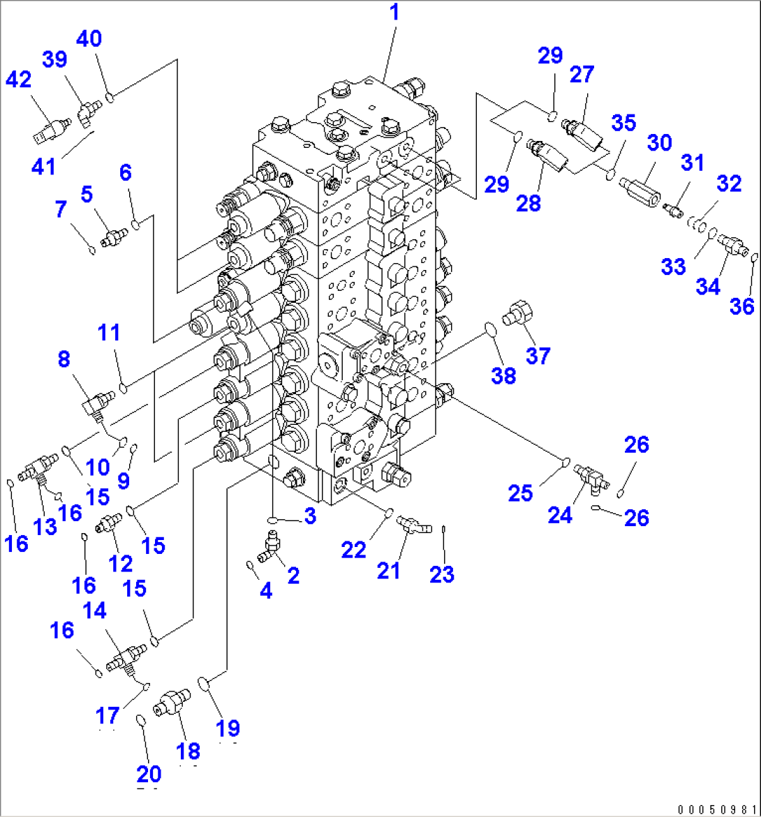 MAIN VALVE (CONNECTING PARTS) (1/2) (2 ACTUATOR)