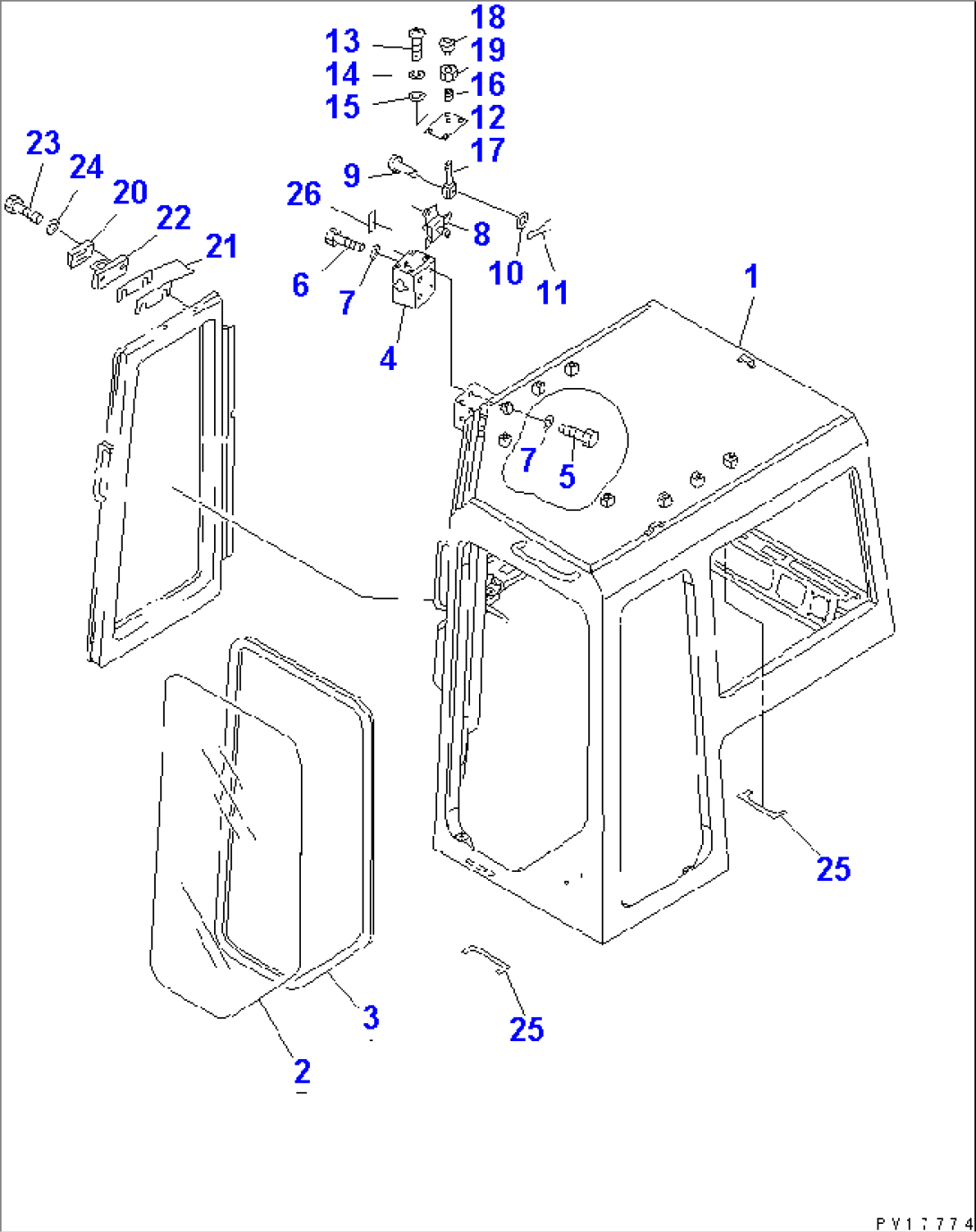 STEEL CAB (1/9) (BODY AND FRONT WINDOW)