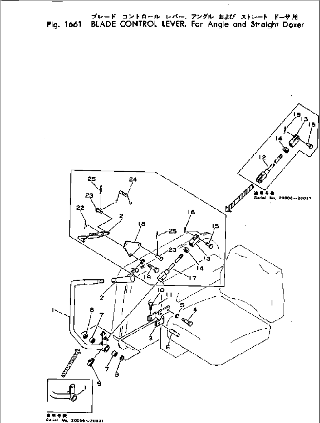 BLADE CONTROL LEVER¤ FOR ANGLE AND STRAIGHT DOZER