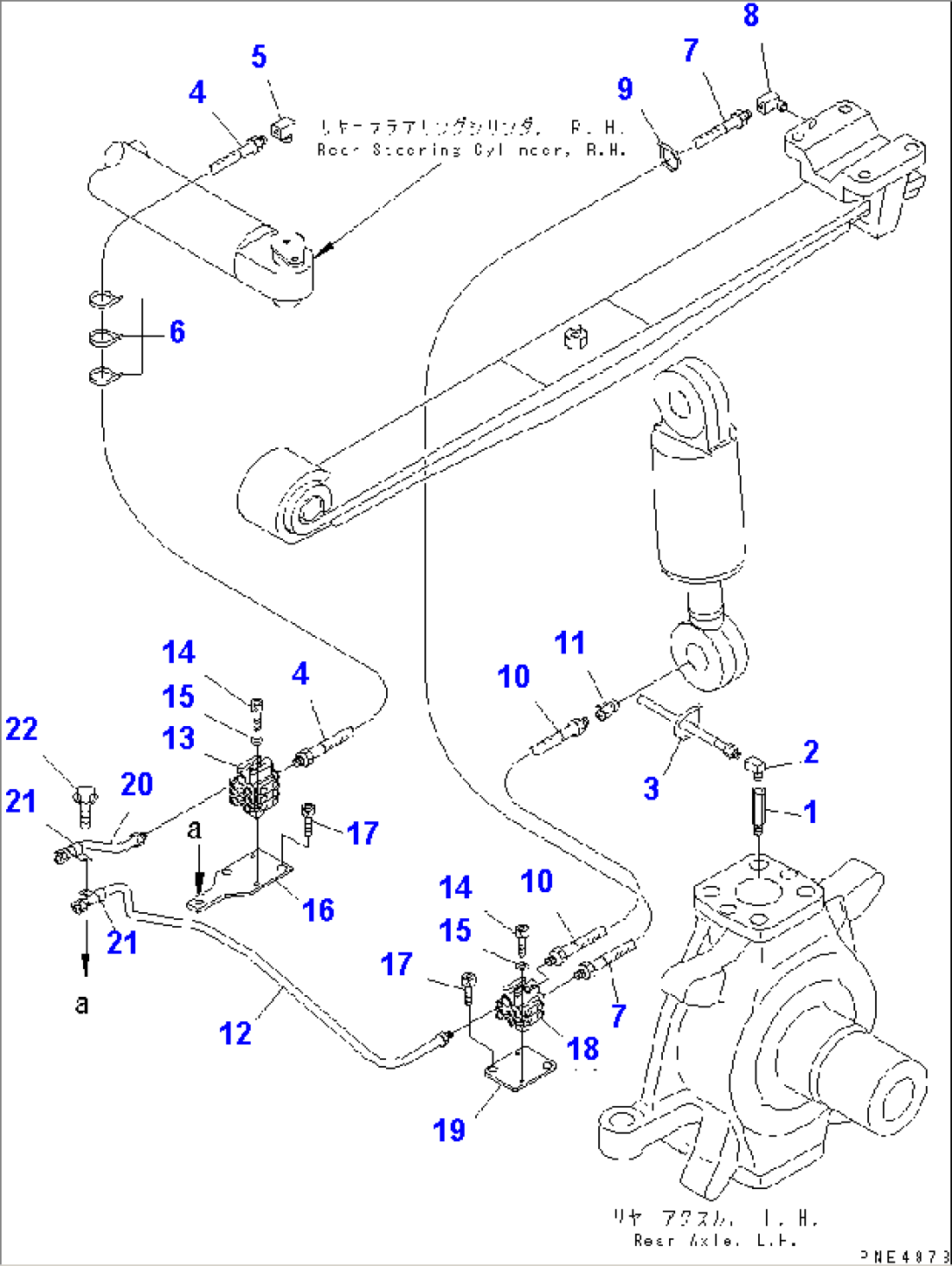 LUBRICATION PIPING (GREASE REAR PIPING¤ L.H.) (1/2)(#53086-53105)