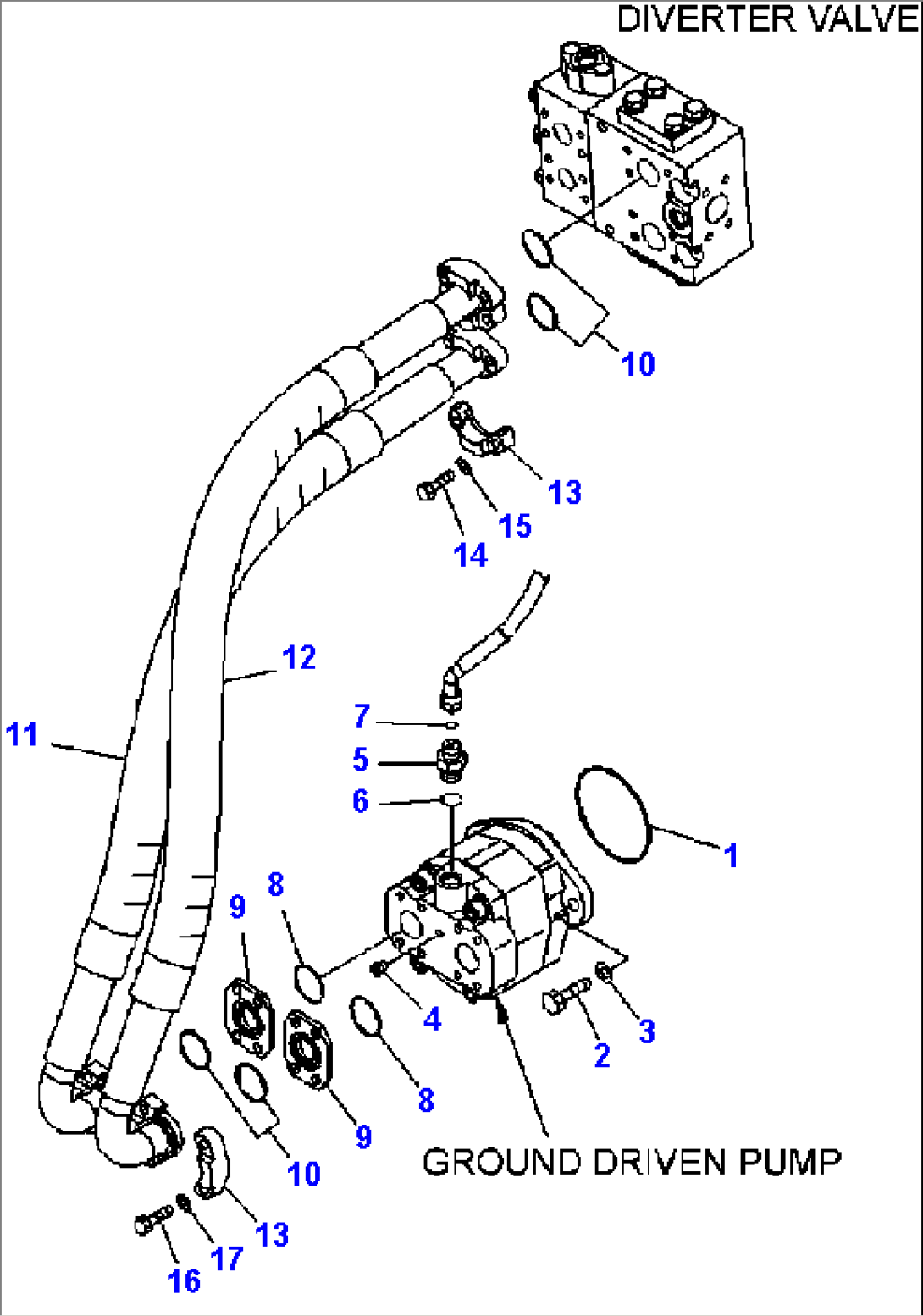 F4300-09A0 EMERGENCY STEERING LINE GROUND DRIVEN PUMP LINE (2/2)
