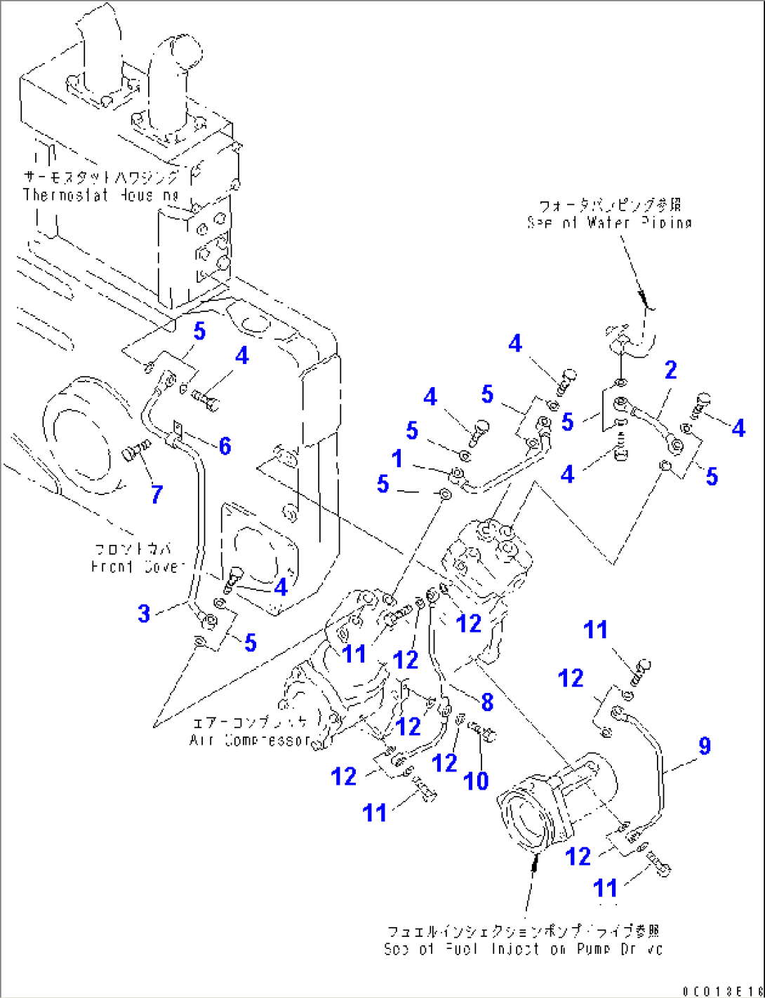 AIR COMPRESSOR PIPING (2/2) (FOR ELECTRICAL GOVERNOR)(#10034-11023)