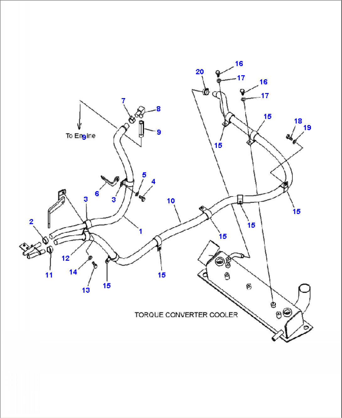 K0713-01A0 HEATER PIPING TO TORQUE CONVERTER COOLER