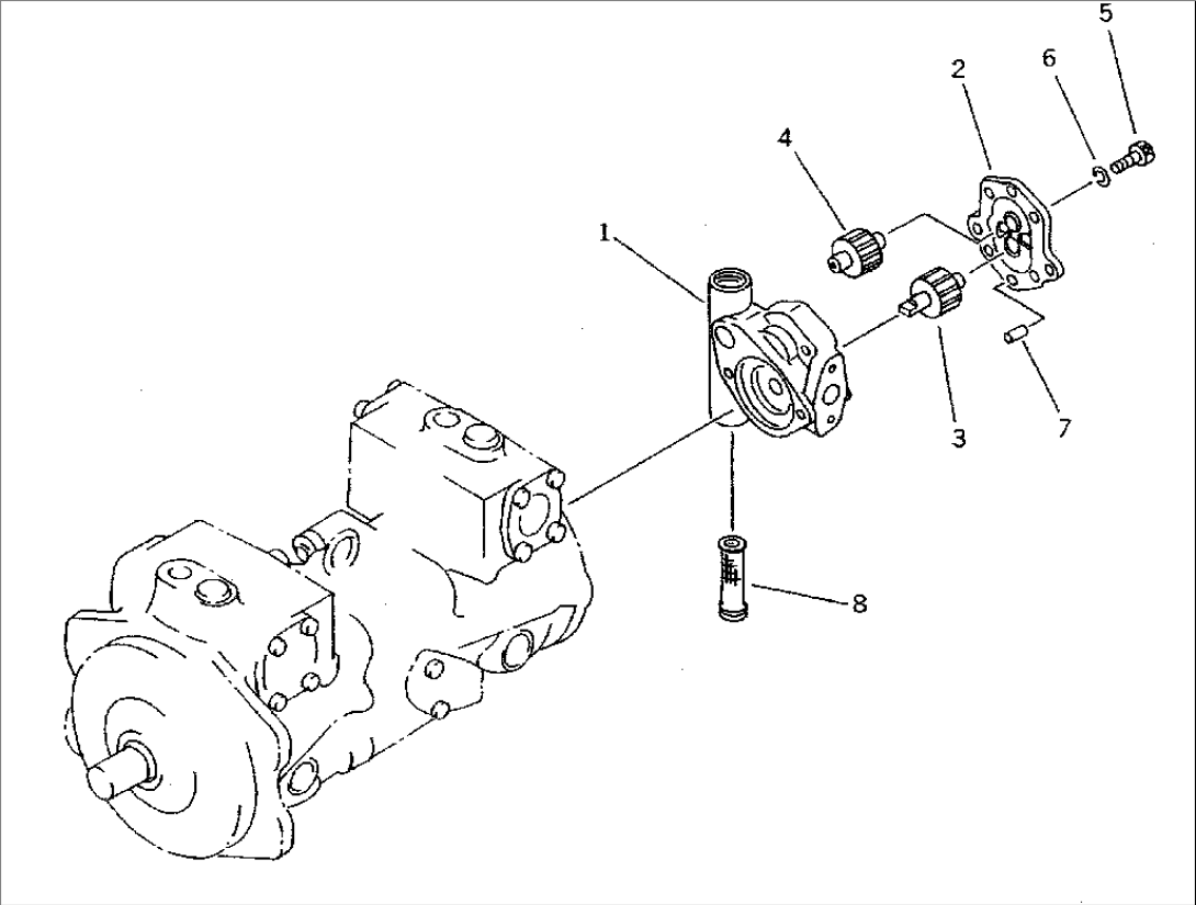 HYDRAULIC GEAR PUMP (WITHOUT OLSS) (COLD TERRAIN SPEC.)(#2301-)