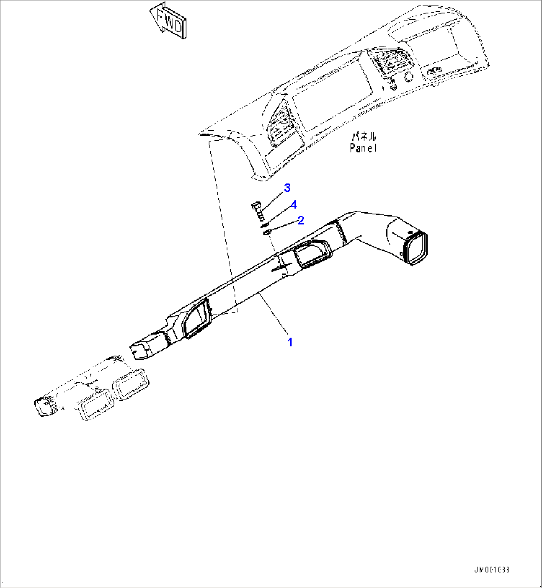 Cab, Air Conditioner Duct (#10001-)
