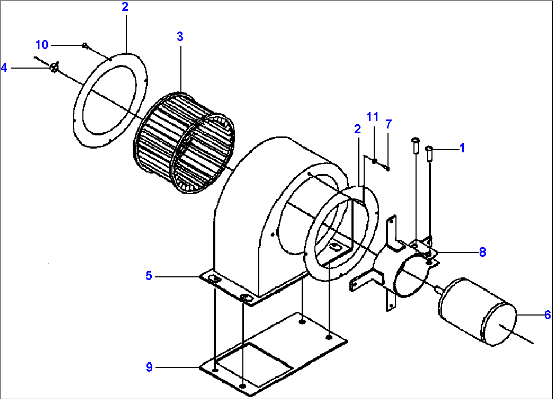 BLOWER MOTOR ASSEMBLY S/N 203163-203917