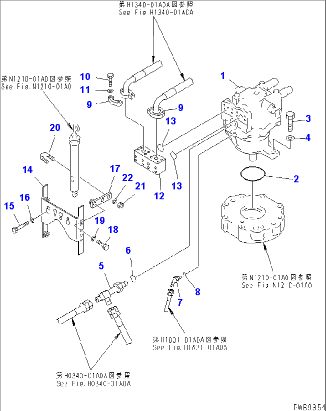 SWING MOTOR (CONNECTING PARTS)(#K32000-K32307)