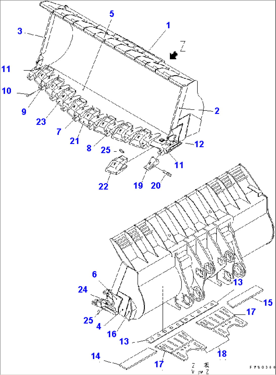 BUCKET¤ 20M3 (SPADE NOSE) (WITH TOOTH)(#50001-50004)