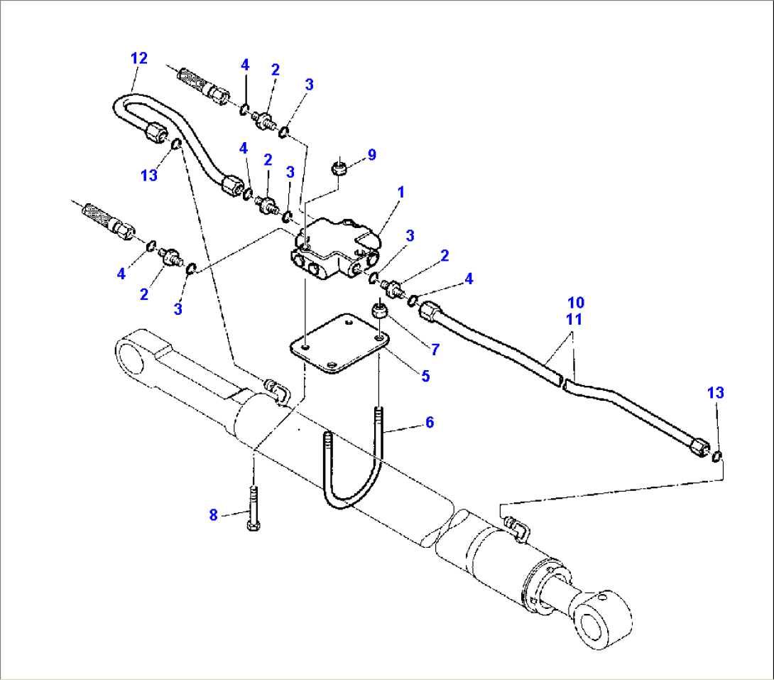 HYDRAULIC PIPING (SHOVEL TIPPING CYLINDER) (SAFETY VALVE)