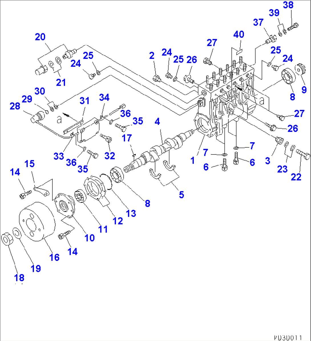 FUEL INJECTION PUMP (PUMP) (1/2) (INNER PARTS)(#18553-20078)