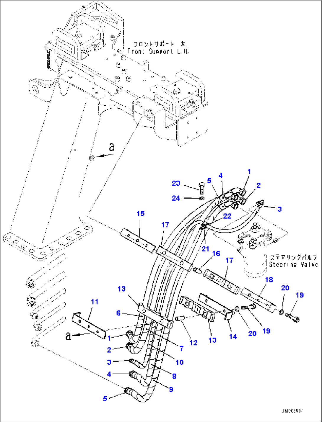 Front Support, Steering Piping (#30001-)