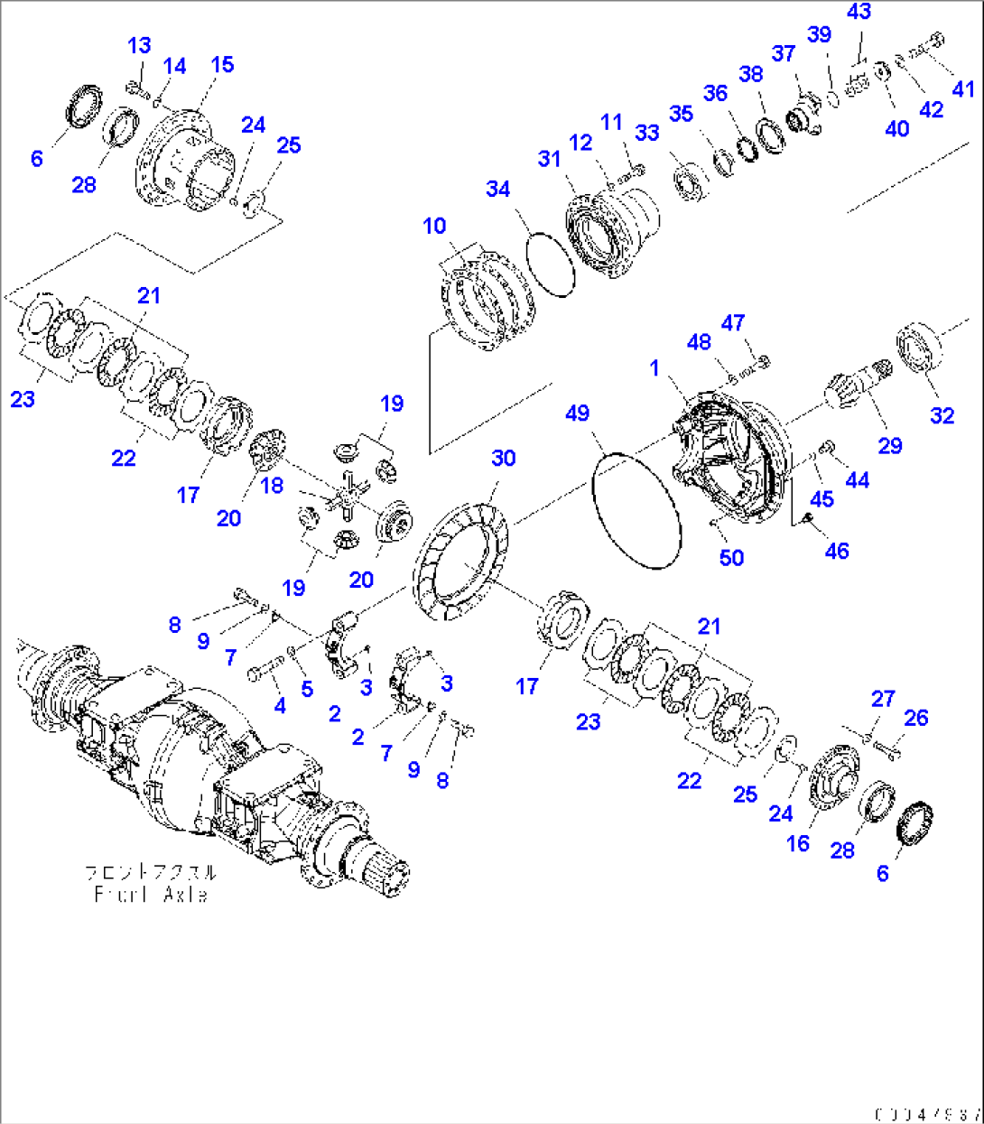 FRONT AXLE (DIFFERENTIAL ASSEMBLY) (STONE HANDLER)