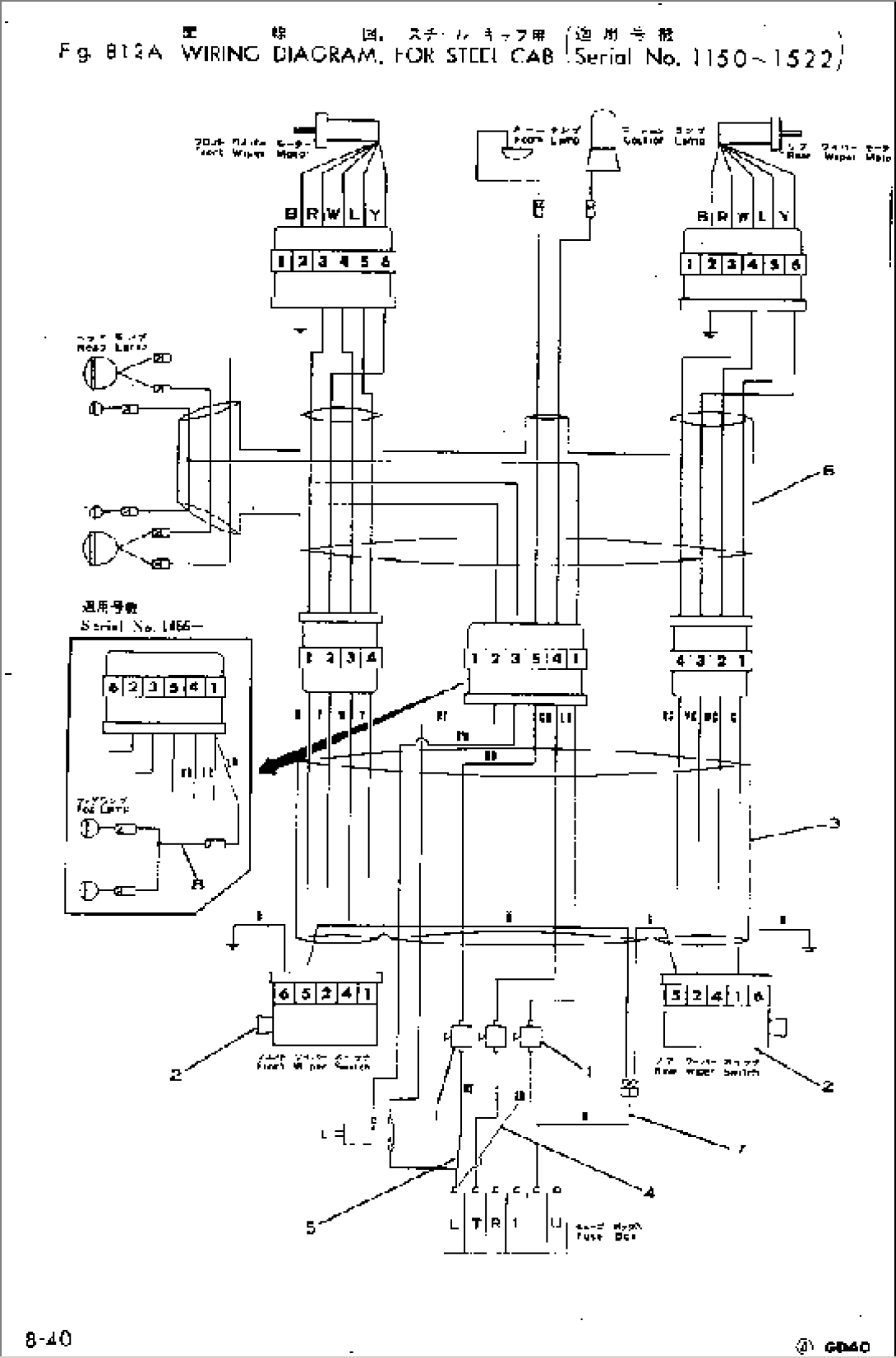 WIRING DIAGRAM¤ FOR STEEL CAB(#1150-1522)